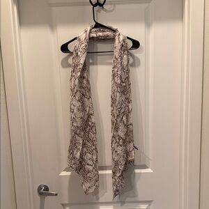 Talbots Elegant Brown and Cream Scarf